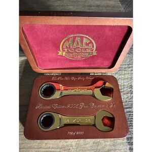 Mac Tools 70th Anniv Lmtd Edition 24KGold Plated Ratcheting Stubby Wrench FLAW